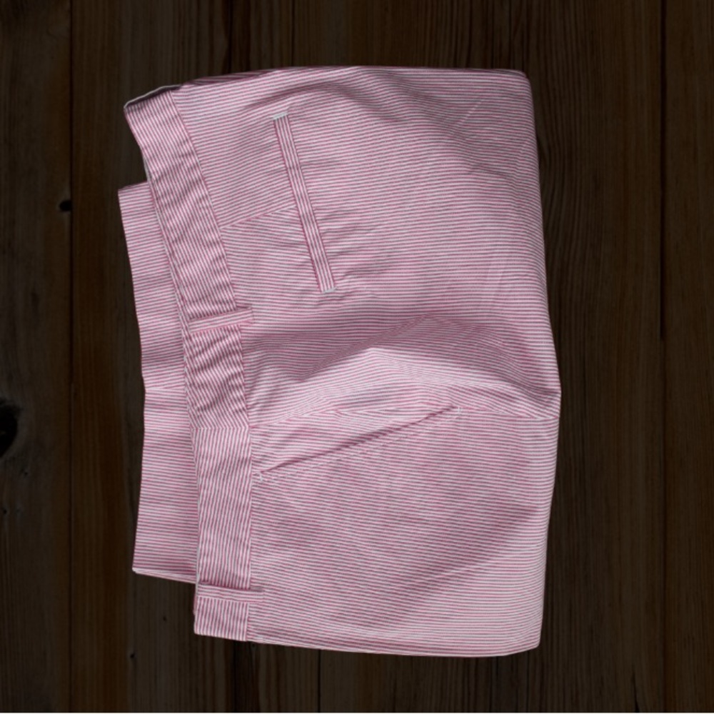 Lauren Ralph Lauren Pink and White Striped Seersucker Bermuda Active Shorts - Picture 11 of 12